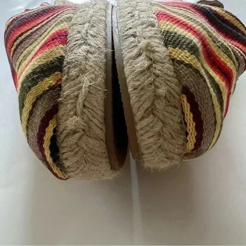 Rin woman’s multicolored Canvas Wedge Stripe Espadrilles made in Spain 3…